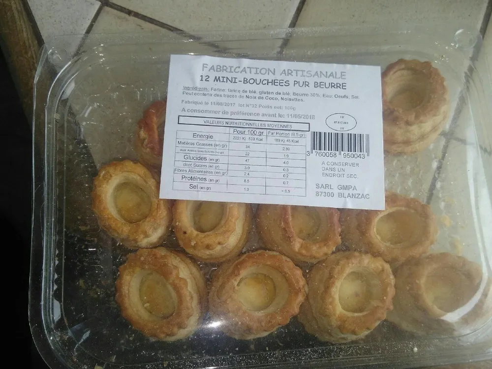 12 mini-bouchees pur beurre