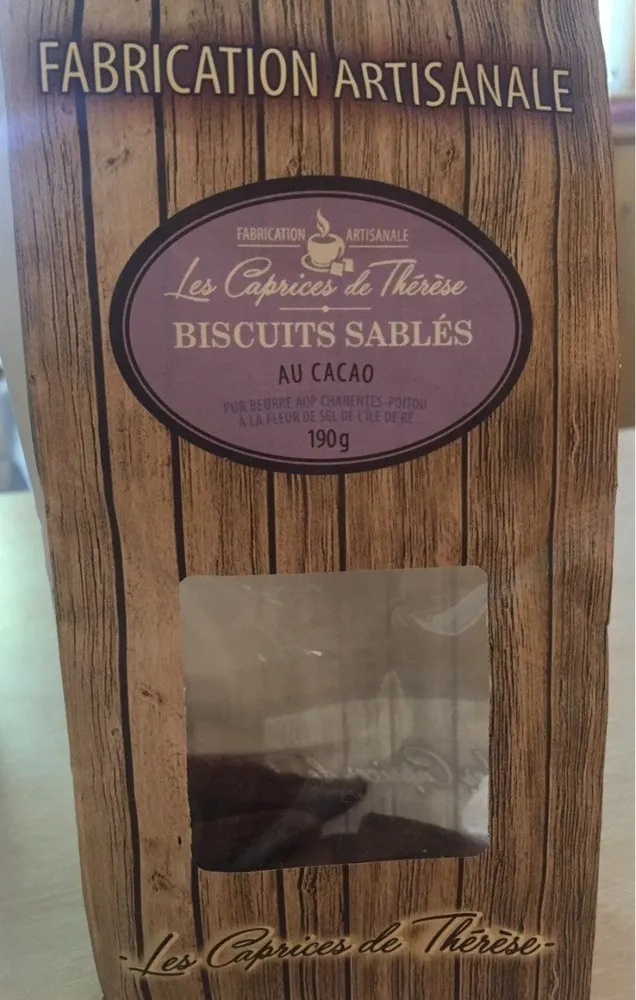 Les caprices de thérèse biscuits sablés au cacao