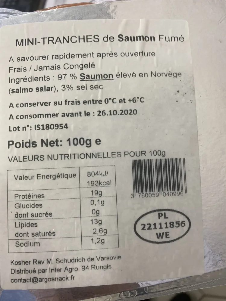 Mini-tranches de saumon fumé