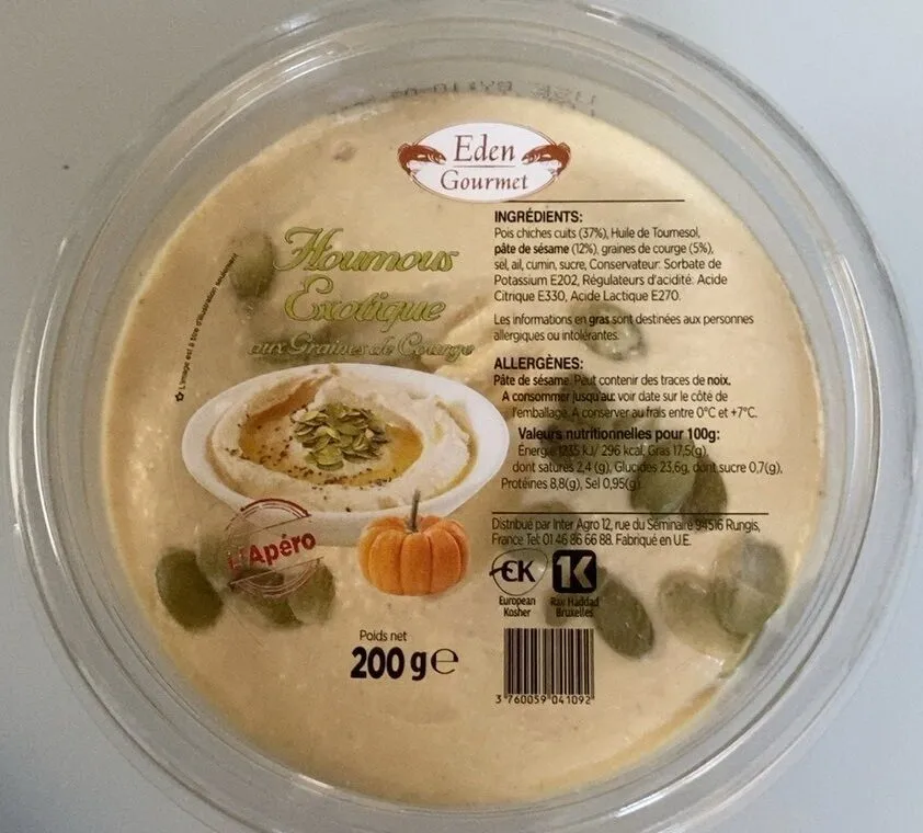 Houmous exotique aux graines de courge