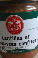 Lentilles et saucisses confites