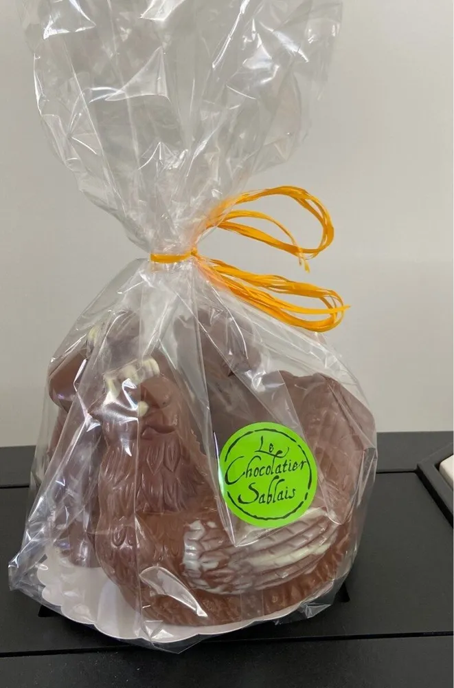 Moulages de chocolat au lait décorés