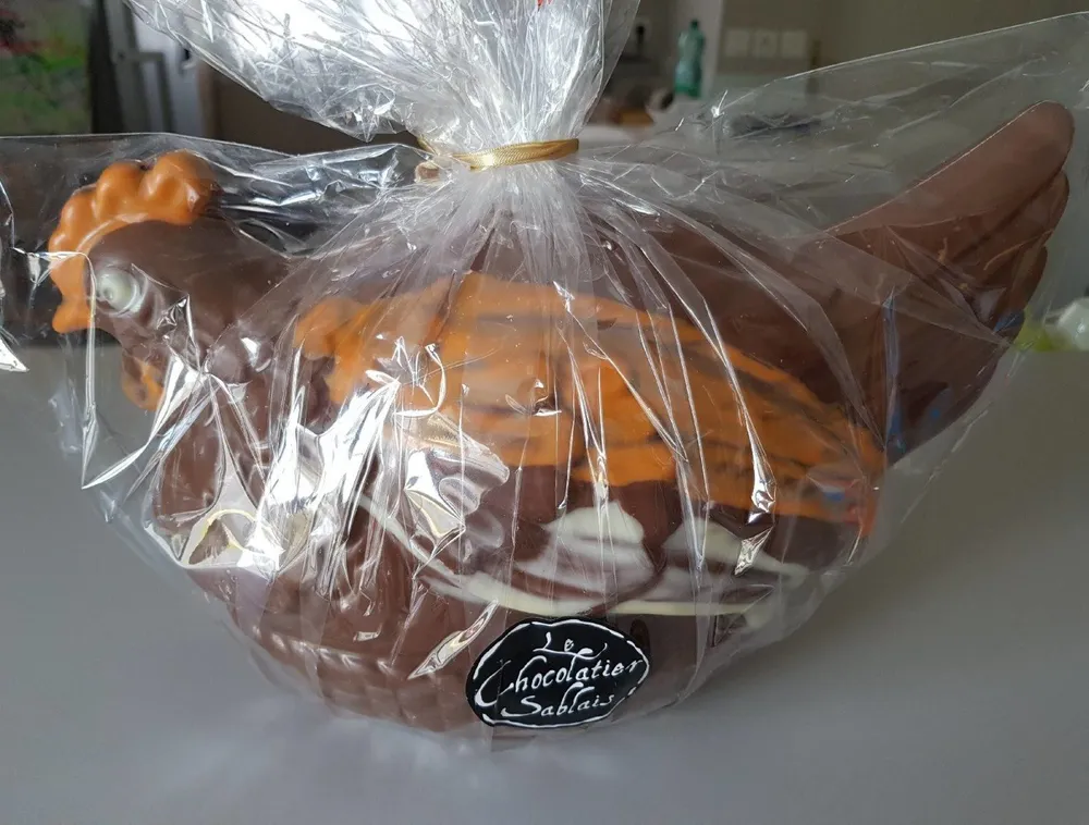 Moulage au chocolat au lait décoré