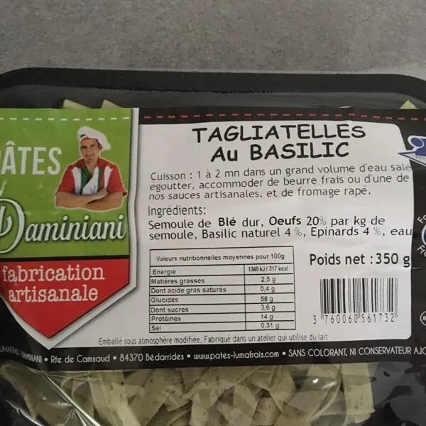 Tagliatelles au basilic
