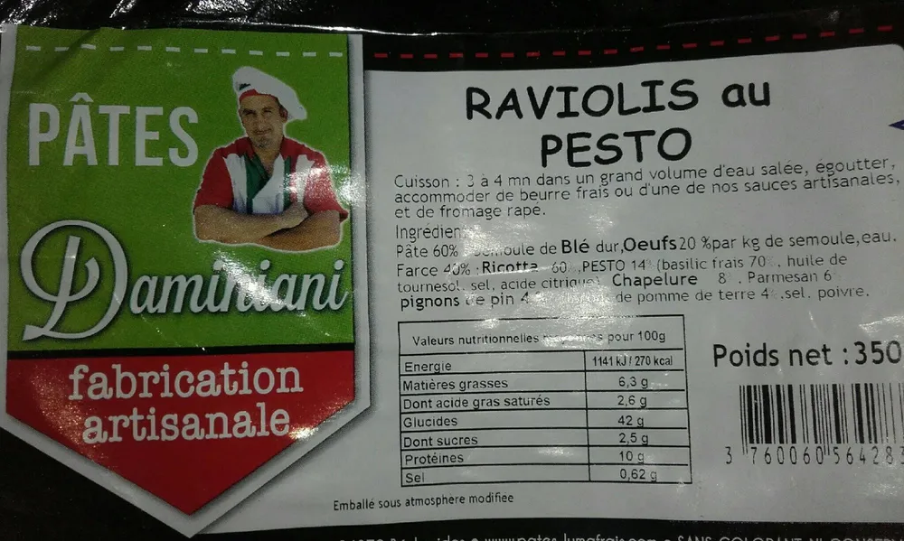 Raviolis au pesto