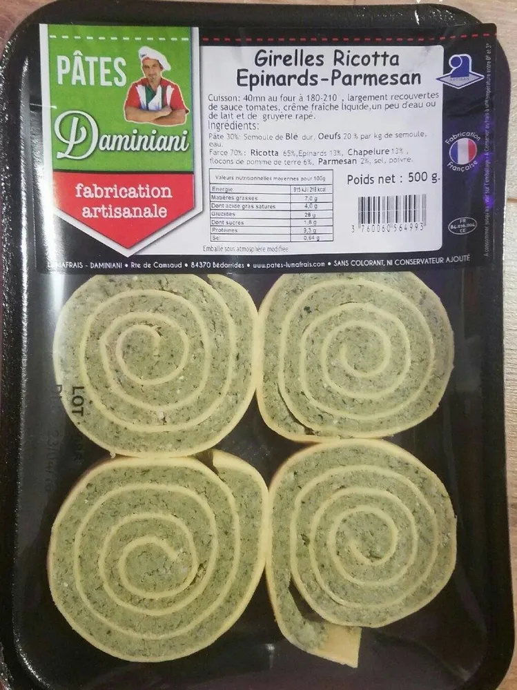 Girelles Ricotta Épinard Parmesan