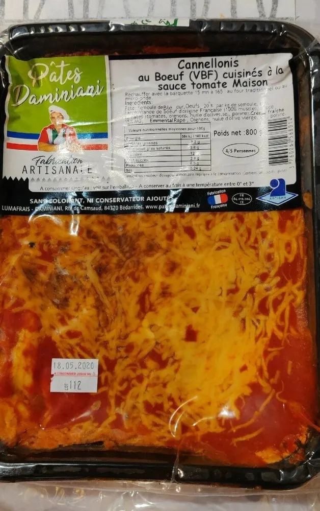 Cannellonis au Boeuf ( VBF) cuisiné tomate Maison