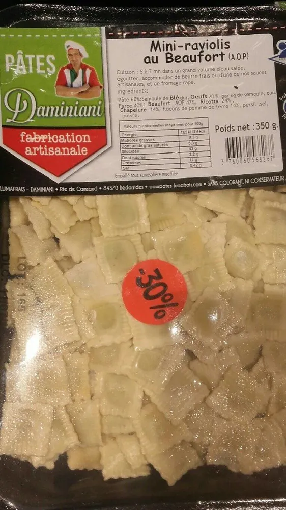Mini raviolis au beaufort