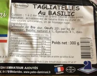 Tagliatelles Au basilic  pates daminiani