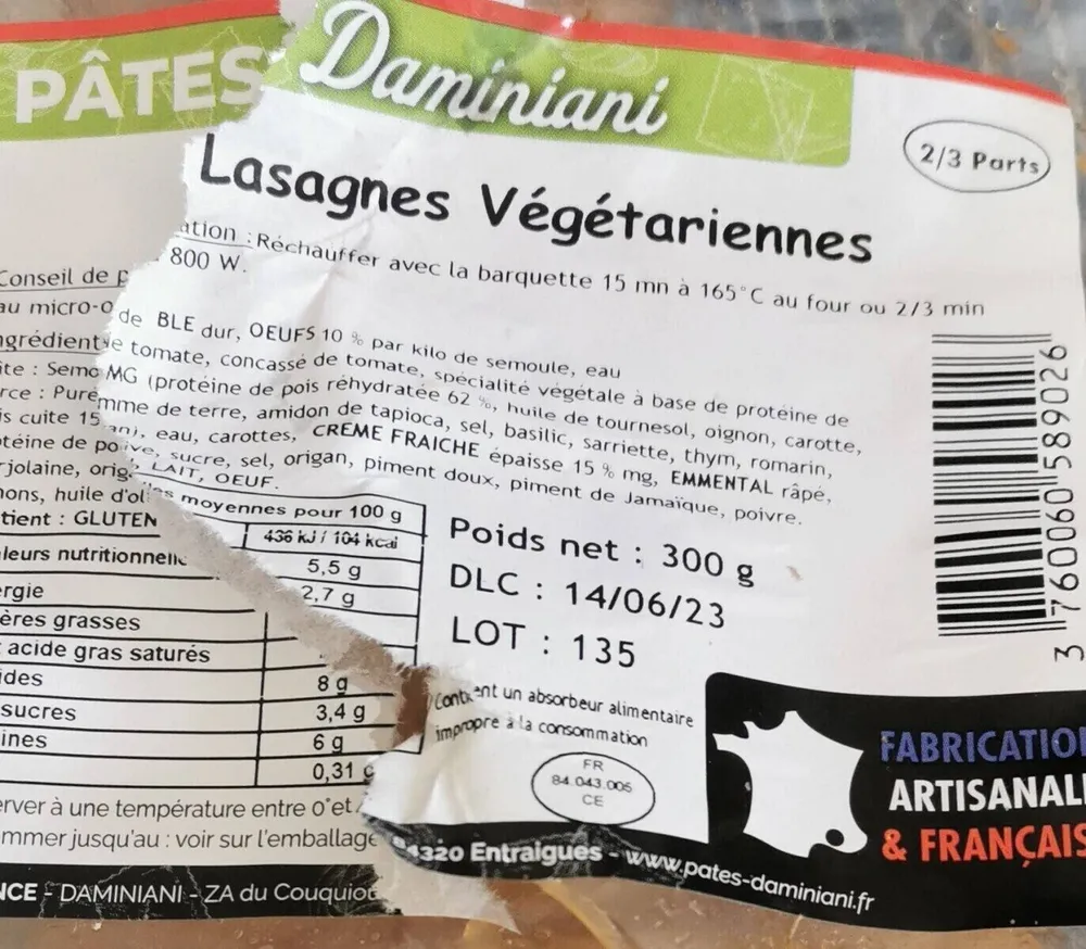 Lasagnes Végétariennes