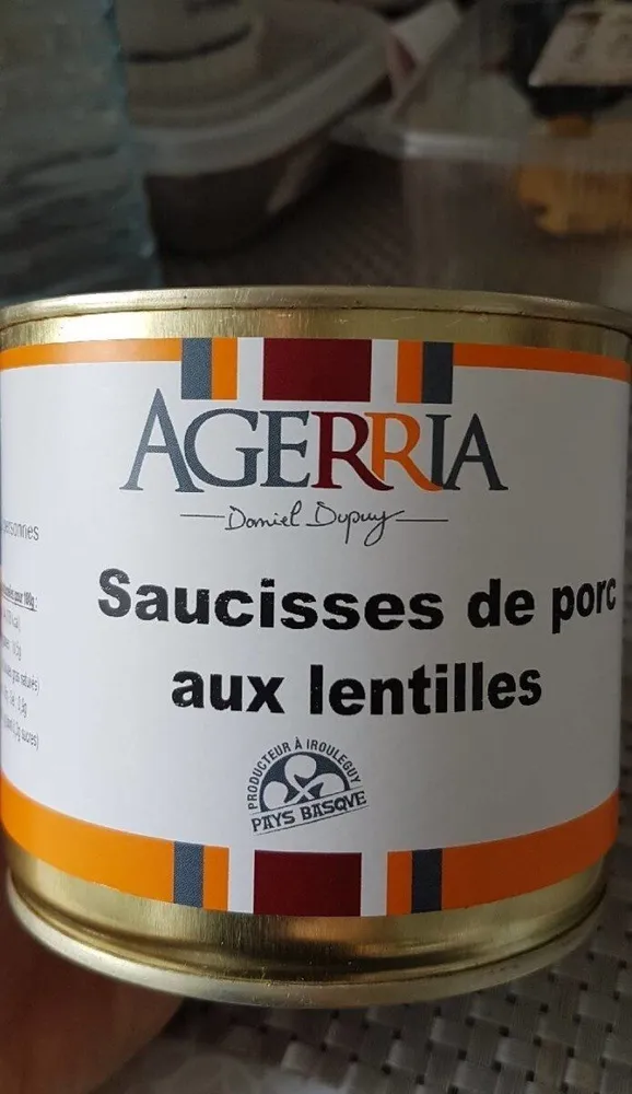 Saucisses de porc aux lentilles AGERRIA