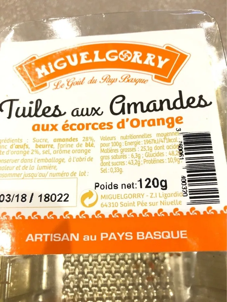 Tuiles aux amandes