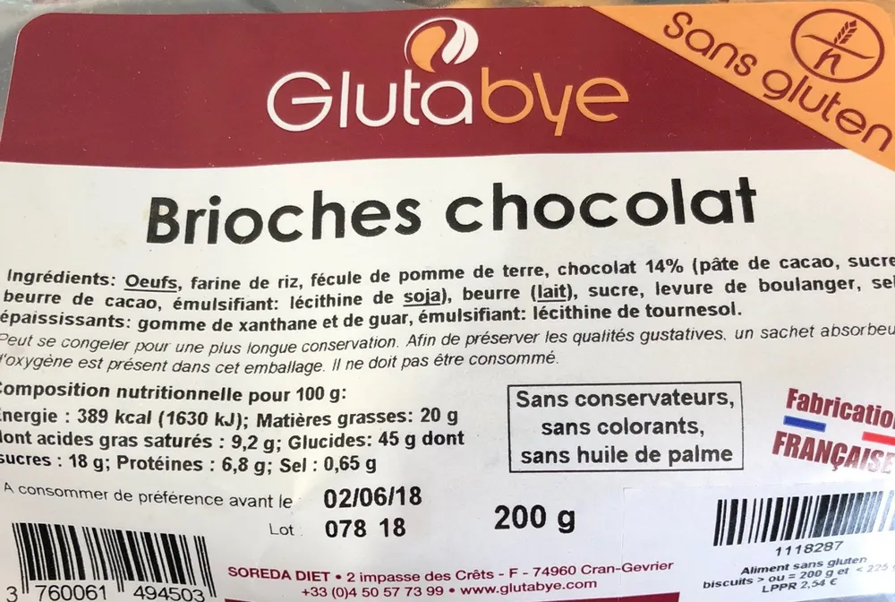 Glutabye Brioche Ciocc 200G