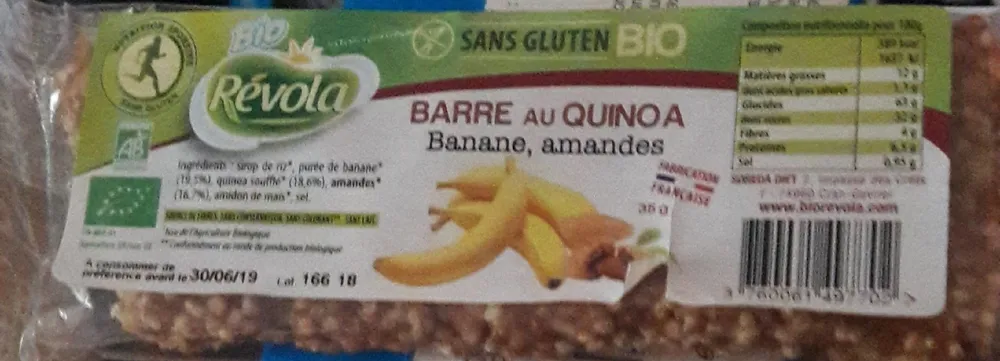 BARRE QUINOA BANANE/AMANDE SANS GLUTEN