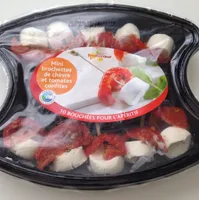 Mini brochettes de chèvre et tomates confites