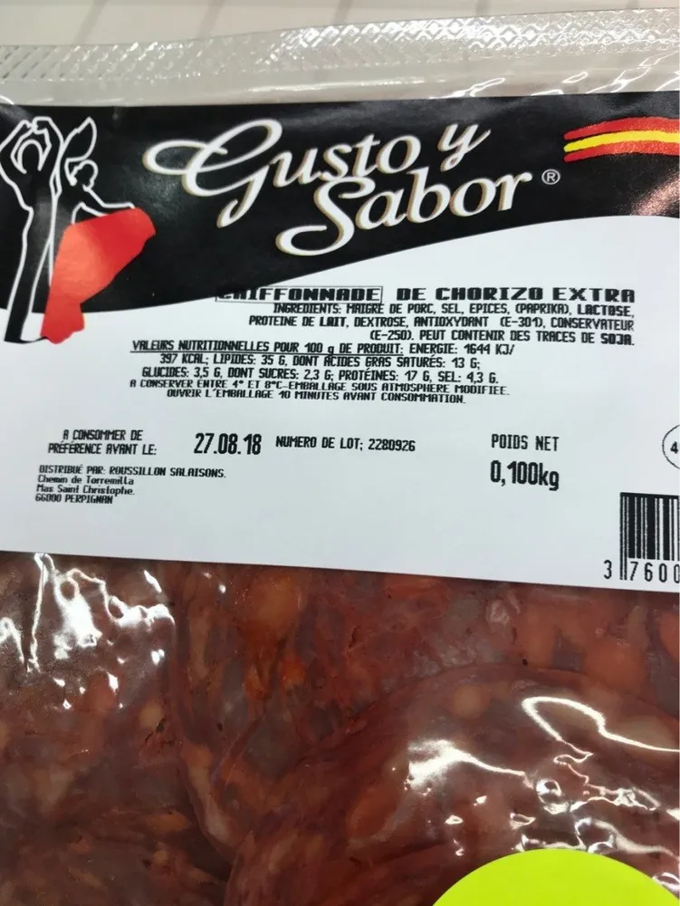 Chiffonade de chorizo
