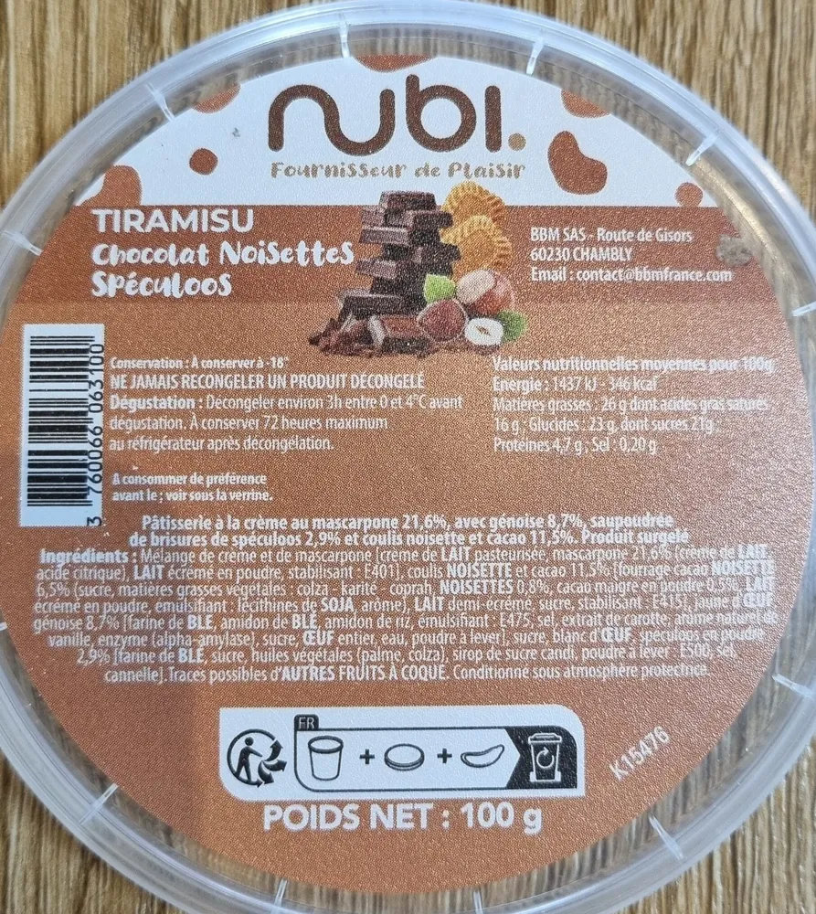 Tiramisu chocolat-noisette-speculoos