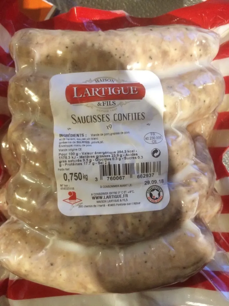 Saucisses confites