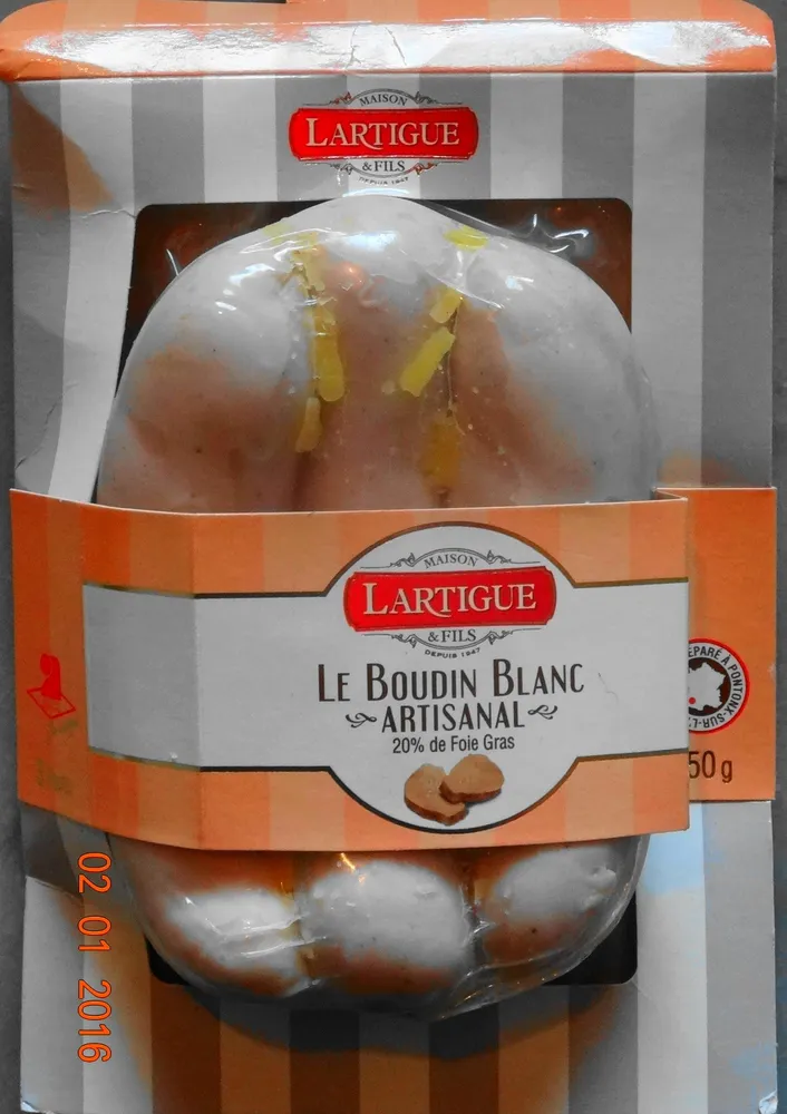 Le Boudin Blanc Artisanal, 20% foie gras