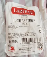 Gesiers d'oies confits