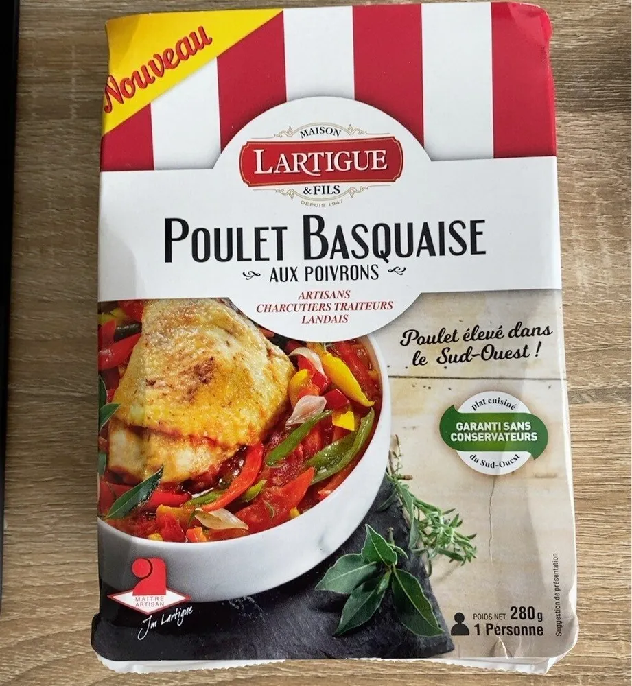 Poulet basquaise aux poivrons