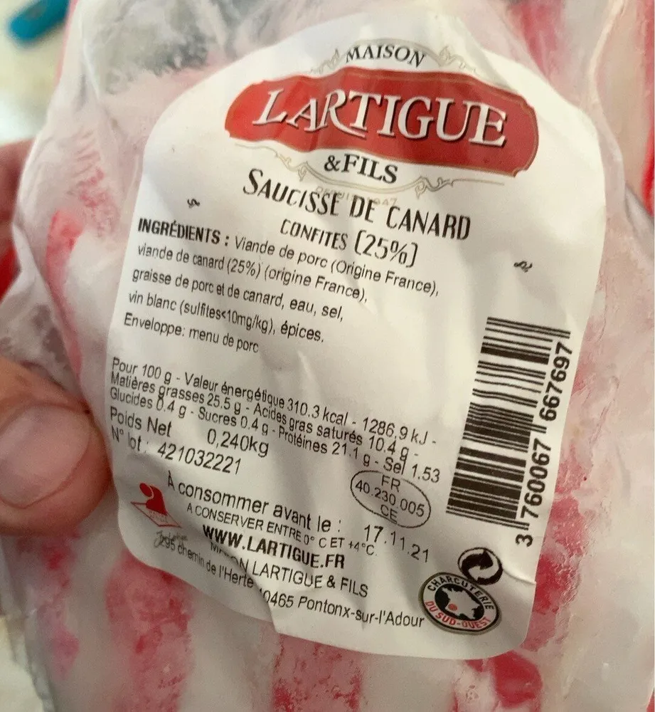 Saucisse de canard