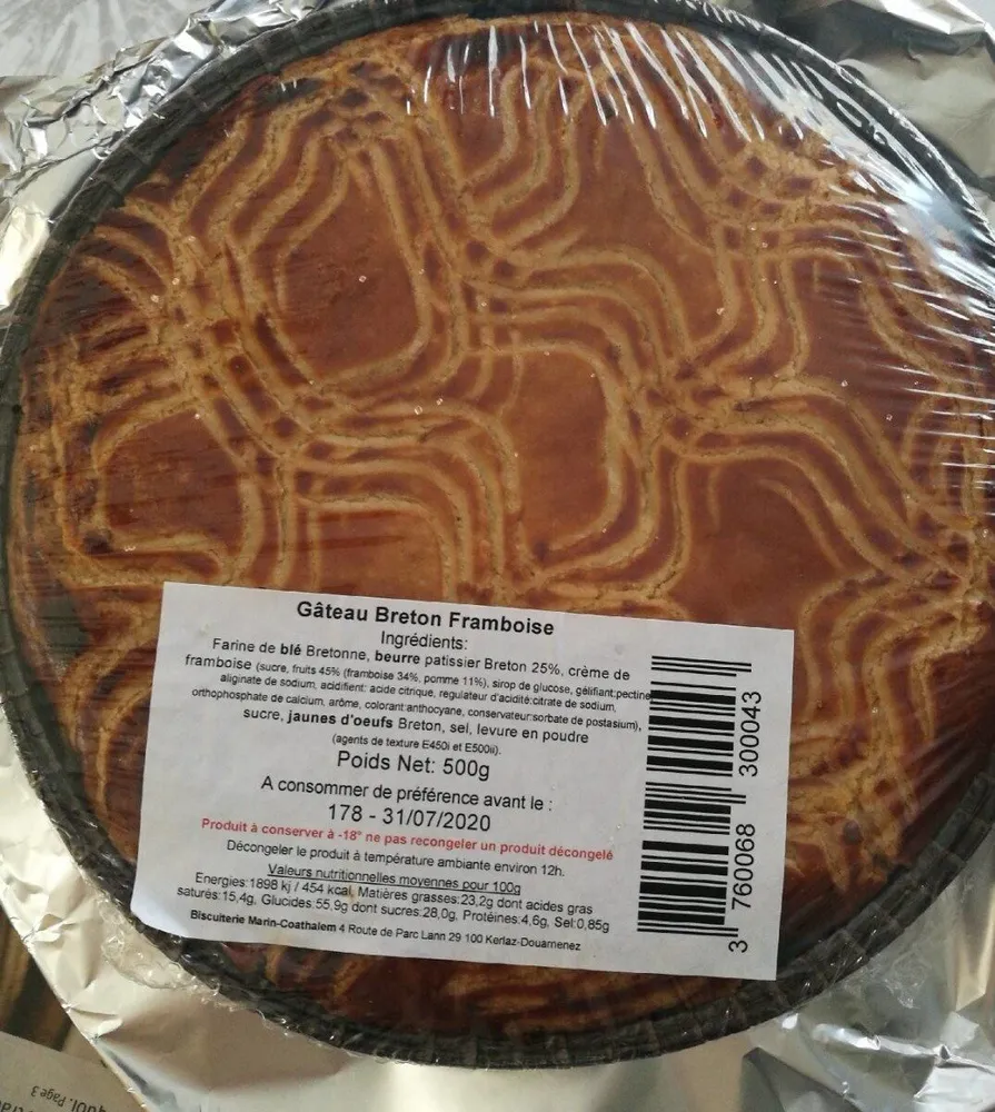 Gâteau breton framboise