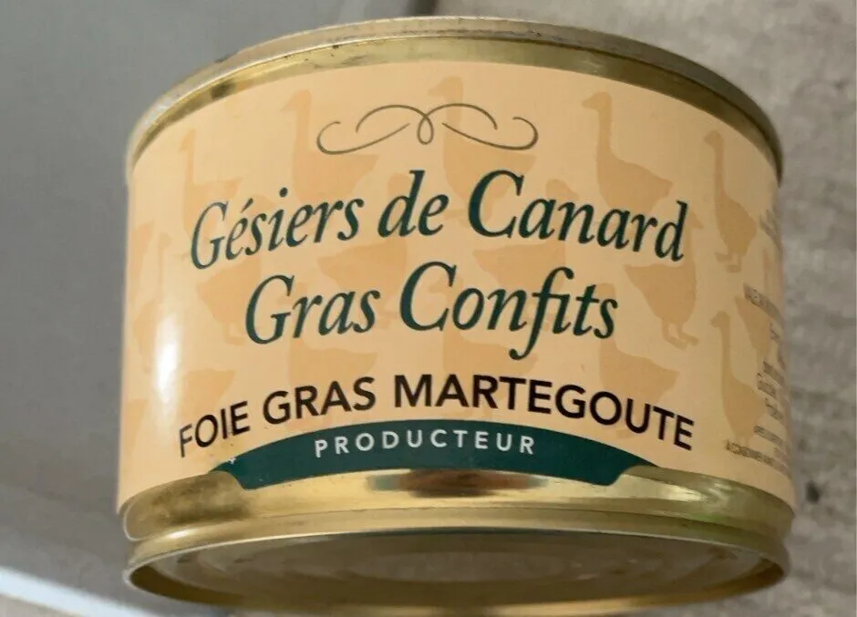 Gésiers de canard gras confits