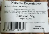 Noisettes décortiquées