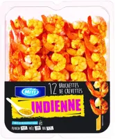 12 brochettes de crevettes indienne - 500g - Frais