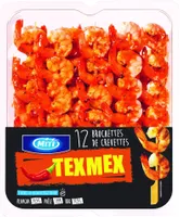 12 brochettes de crevettes Tex Mex - 500g - Frais