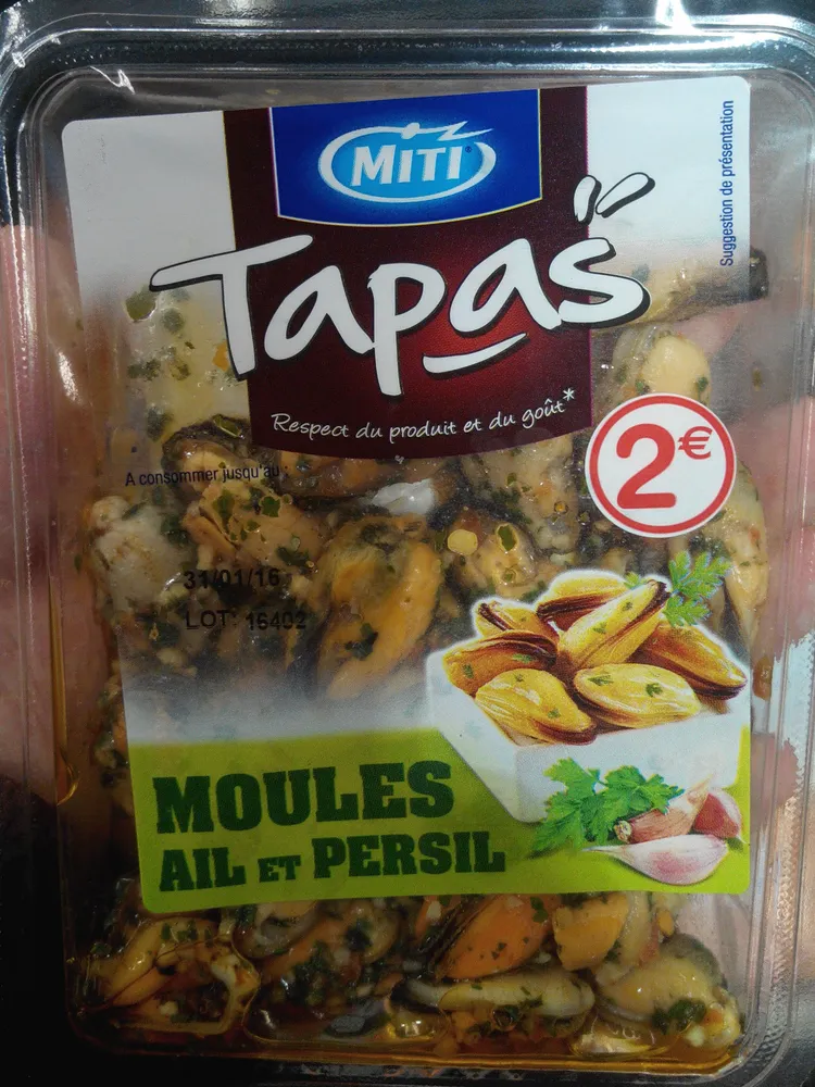Tapas Moules Ail et Persil