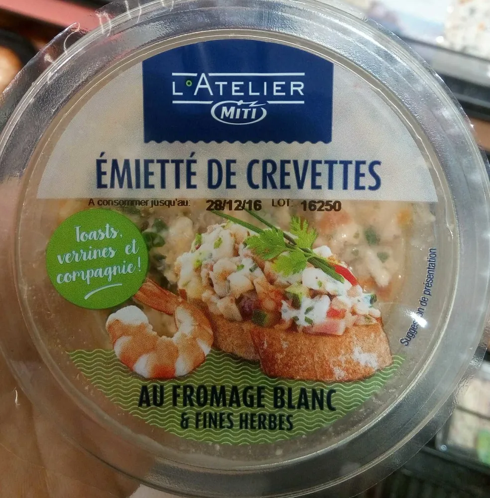 Émietté de Crevettes au Fromage Blanc & Fines Herbes