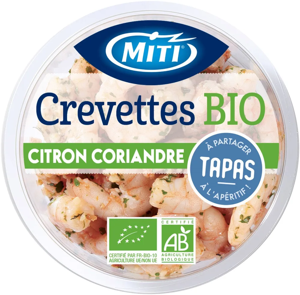 Crevettes BIO citron coriandre - 100g - Frais