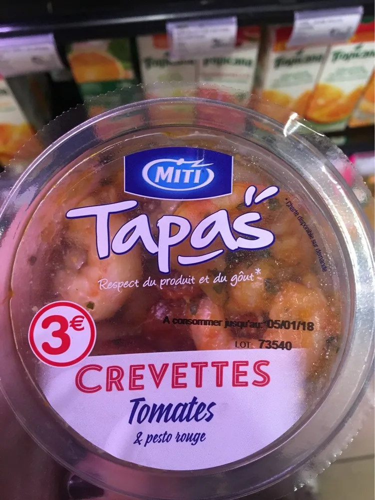 Crevettes tomates et pesto
