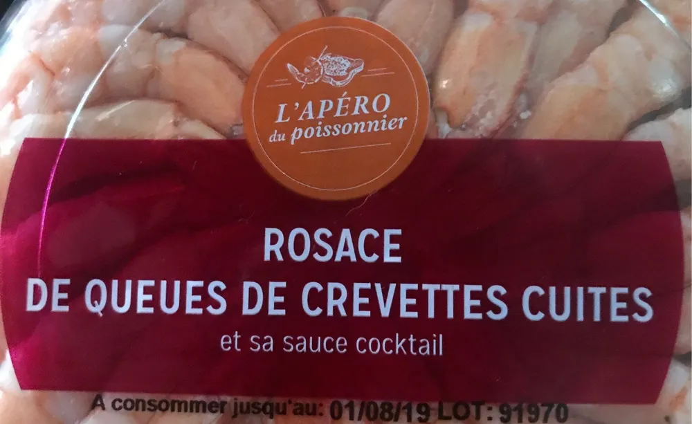 Rosace de queues de crevettes cuites