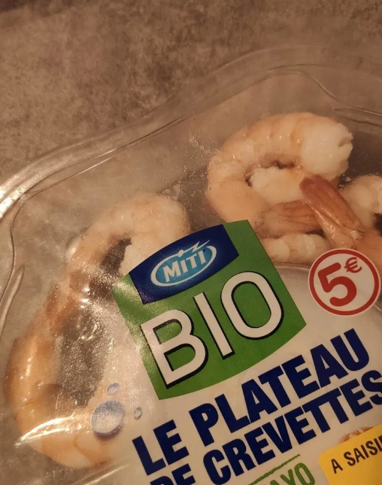 Crevettes bio partiellement décortiquées cuites