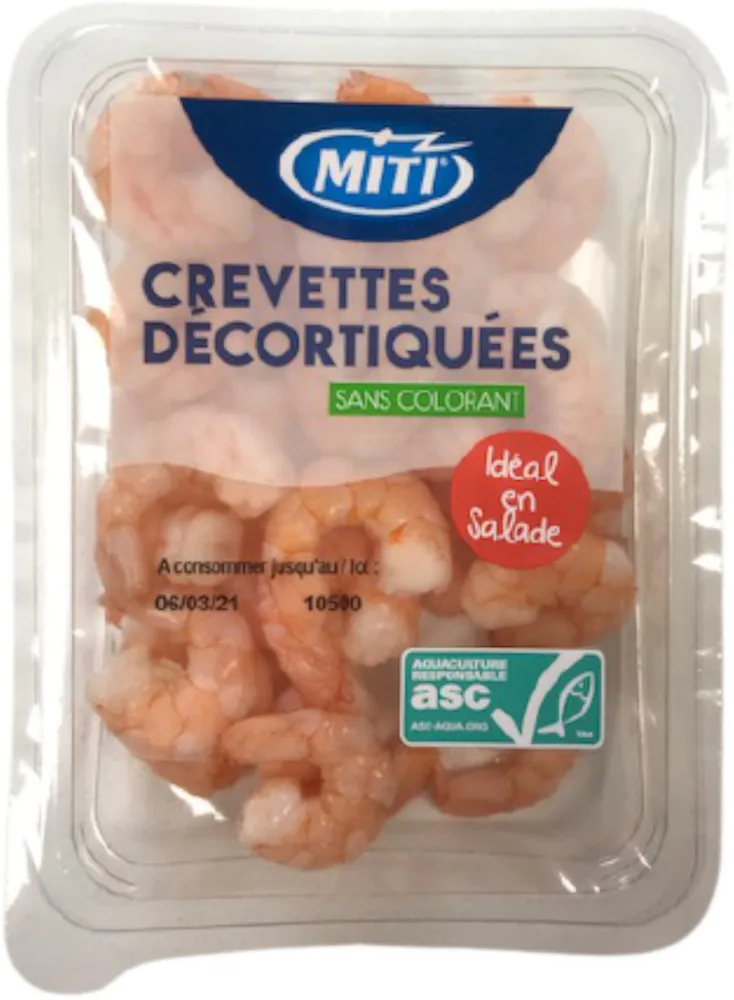Crevettes ASC décortiquées - 100g - Frais