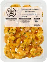 Crevettes décortiquées sauce curry - 120g - Frais