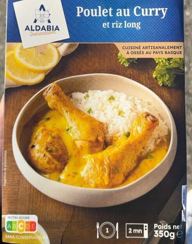 Poulet au curry et riz long