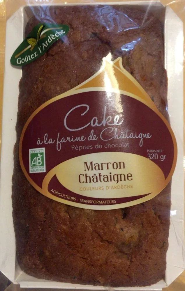 Cake marron charaigne pepites de chocolat