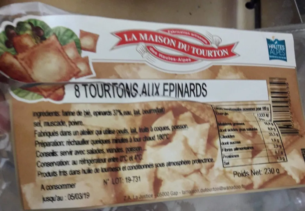 Tourtons aux épinards