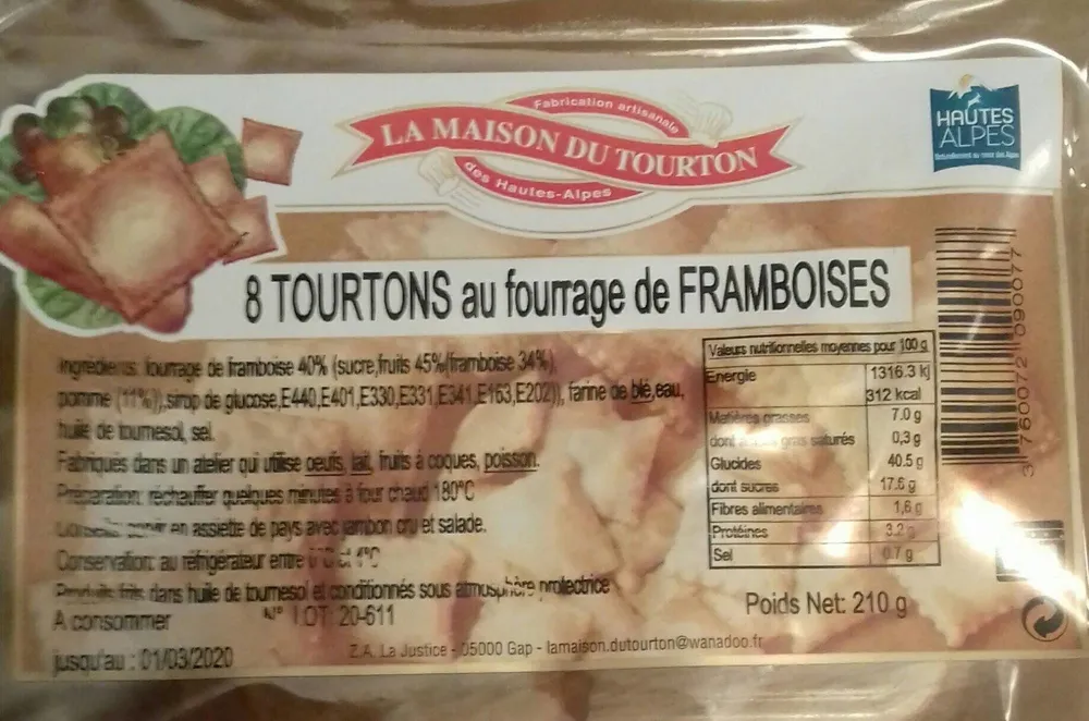 Tourtons au fourrage de framboises