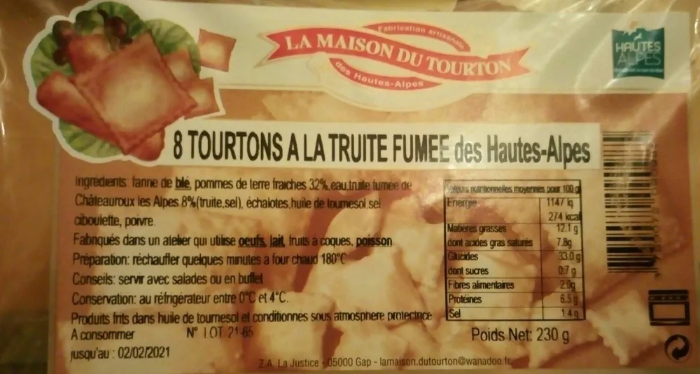 8 Tourtons à la truite fumée des Hautes Alpes