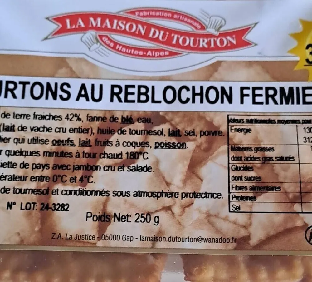Tourton au reblochon des hautes alpes