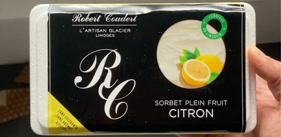 Sorbet plein fruit citron