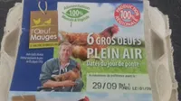 6 Gros oeufs frais de plein air dates du jour de ponte