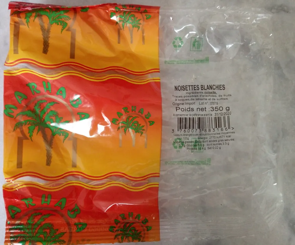 Noisettes blanchies