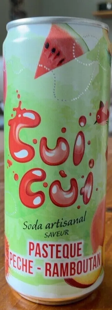 Soda pastèque pêche, ramboutan