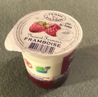 Yaourt fermier sur lit de framboise